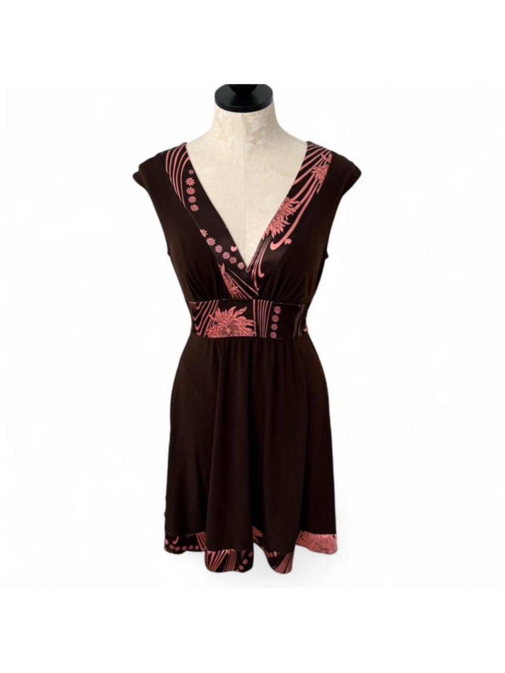 VTG 90s XOXO Collection Brown & Pink dress - Size M